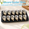 Oyster Tray, 12 Cavities Black Oyster Serving Platter, Stackable Shatterproof