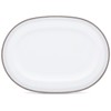 Noritake Silver Colonnade Platter, Oval, 14" in White.,