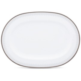 Noritake Silver Colonnade Platter, Oval, 14" in White.,