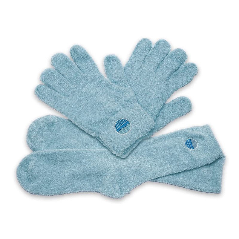 Aloe Socks and Gloves Set | Blue Moisturizing Socks and