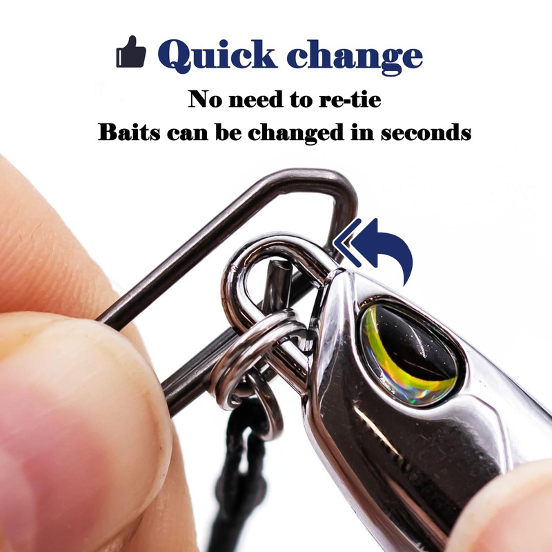 9KM DWLIFE Ball Bearing Fishing Swivels and Clips 25Pcs Snap