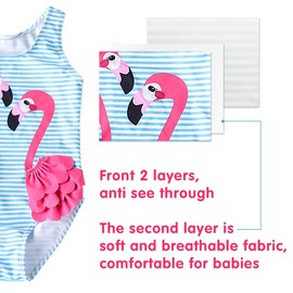 Baby Girl One Piece Swimsuit Swimwear Toddler Kid Flamingo Bikini Bathing Suit Sunsuit Rash Guard 1-5t