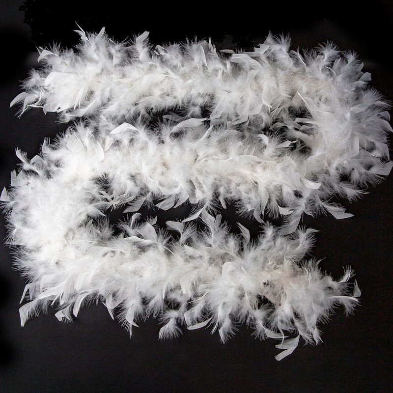 YCHTEWY-Elegant Turkey & Marabou Feather Boa - Glamorous 2-Yard Accessory