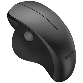 QUARONI Mouse inalambrico Ergonómico, 3 Botones + Scroll Lateral, 1200DPI. Color Negro. Modelo MICON1