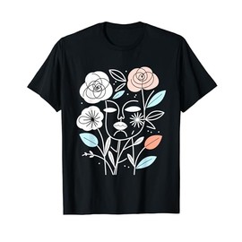 Minimalist Floral Botanical Elegant Line Art T-Shirt