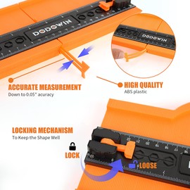 DODOWIN Christmas Gifts Contour Gauge Tool Unlimited Connection 10 inch, Profile Gauge Laminate Tool, Stocking Fillers for Men Dad Him Husband, Woodworking Scribing Carpenter Tools, Gifts for men