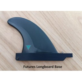 Futures FCS II or Futures to longboard fin box adapter - white or black - Black, Futures - Longboard (Fins Unlimited)