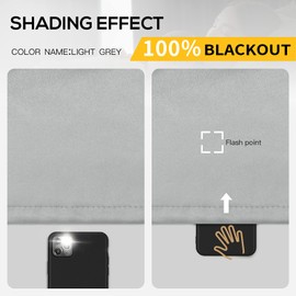 Grey Full Shade Curtain Panels, Thermal Insulated & Energy Efficiency Window Draperies for Guest Room, Full Blackout Curtains & Drapes for Shift Worker and Light Sleepers, W52 x L84 Inch, Light Grey