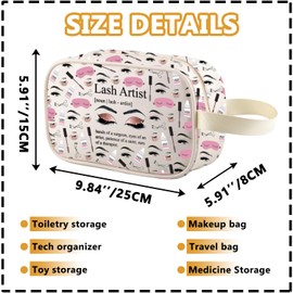 Lash Artist Clear Makeup Bag Lash Tech Gift Eyelashes Artist Esthetician Travel Toiletry Bag Lash Stylist Lash Organizer Pouch Cosmetic Bag (Lash Artist tm ca)