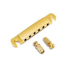 Metallor Tune-O-Matic Style Guitar Stop Bar Tailpiece for LP Les Paul SG Style Electric Guitar Parts Replacement Gold.