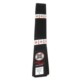 Ronin Brand Martial Arts Uniform - Cinturón de rango de color sólido, amarillo, verde, naranja, azul, morado, rojo, café y negro, calidad premium (negro, 4)