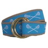 Carolina Blue Lacrosse Ribbon D-Ring Belt Brass D-Ring 34 Light
