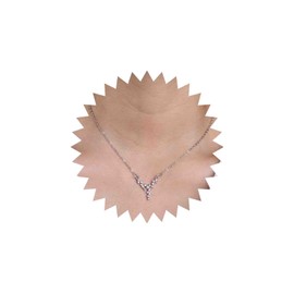Sliver CZ Pendant Necklace Choker Cubic Zirconia Necklace Crystal Y-Shaped Necklace Diamond Dainty Necklace Thin Chain Simple Necklace Mini Rhinestone for Women Wedding Bridesmaid, Zinc