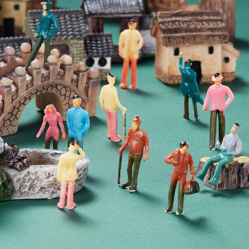 Alnicov 90PCS 1:75 Painted Figures for Model Trains scale sitting