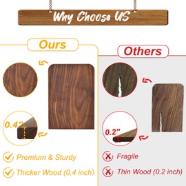 Book Ends, Black Walnut Wooden Bookends for Shelves - Heavy Duty Non-Slip Book Organizers, Upgraded Large Decorative Bookend Holders for Home, Kitchen, Office, Set of 2, Large