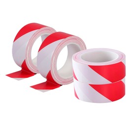 LeaGerous 4 Rolls Hazard Warning Safety Stripe Tape 2”x 36 Yards Red White Caution Tape Roll Waterproof Anti Slip Floor Marking Tape for Wall Floor Pipe Equipment Factory