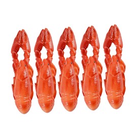 Vaguelly 5pcs Simulated Crayfish Simulation Lobster Figures Simulated Animal Lobster Figures Decor Simulated Lobster Artificial Lobster Ornament Lobster Sculpture Lobster Model Red PVC