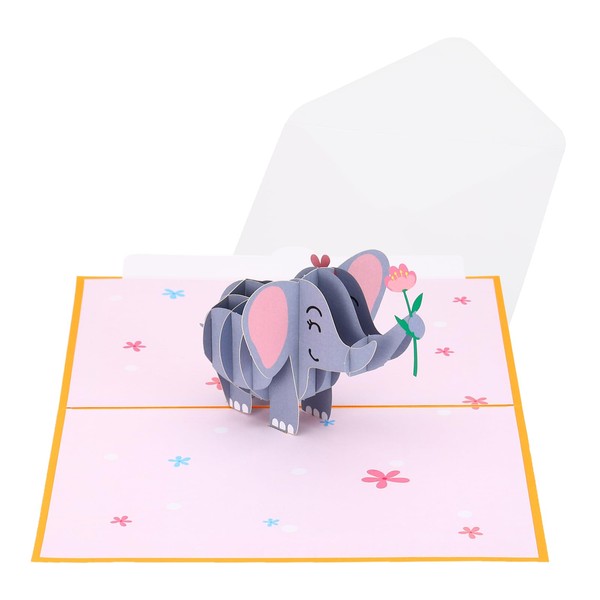 PATIKIL Greeting Cards, Elephant Thank You Cards Birthday Card with