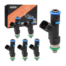 YOUYIA 0280158020 - Inyectores de combustible de 3.7 L, juego de 6 compatibles con Dodge Dakota Durango Nitro Ram 1500, Jeep Commander Grand Cherokee Liberty, RAM 1500 Dakota, Mitsubishi Raider