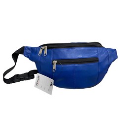 RAS WALLETS Genuine Leather Waist Hip Bum Bag Money Belt Bag Holiday Travel Documents Bag Passport Holder for Men Women Adjustable Strap, blue, Style #1013