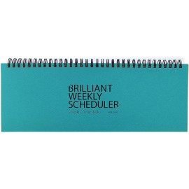 Paperian Brilliant Weekly Scheduler Desk Pad Planner 60 Sheets Blue 12X4.4 In...