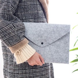 File Folder Envelope Document Holder, Pack of 3 Felt Document Bag Extension File Folder Paper Briefcase Portfolio Case Letter A4 for Office School Student