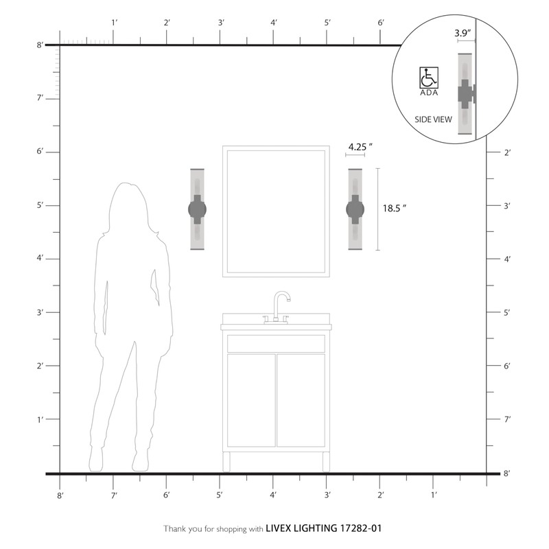 Livex Lighting 17282-01 Banca Collection 2 Light ADAVanity Sconce, Antique