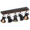 KEESFU 5-Light Track Lighting Kit,Black Semi Flush Mount Ceiling Light