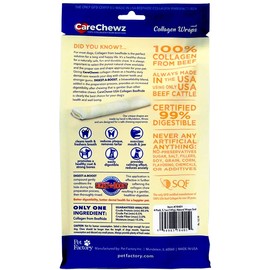 Pet Factory CareChewz Collagen 6-7" Small Wraps Dog Chew Treats - Natural Flavor, 4 Count/1 Pack