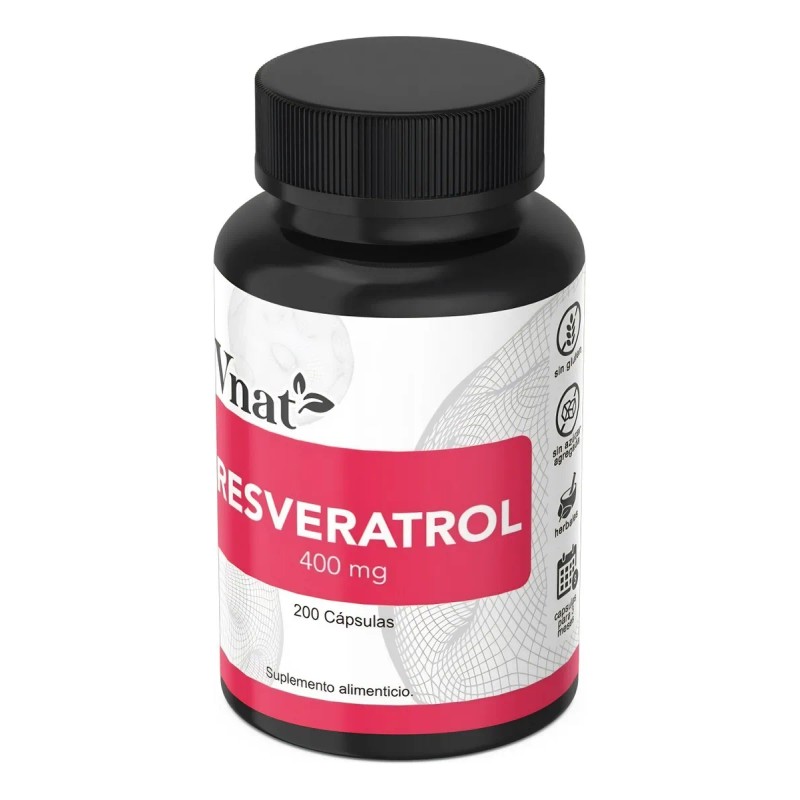 Resveratrol 400mg Vnat Cápsulas con Acaí y Semilla Uva 200un