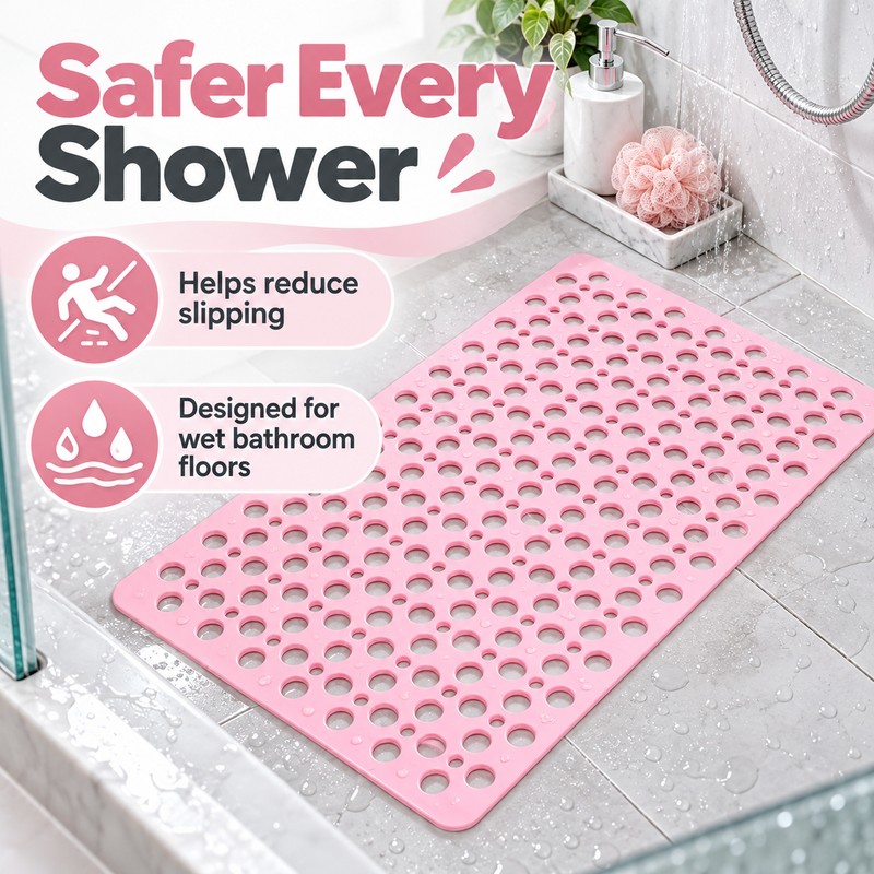 Non-Slip Shower Mat for Bathtubs and Bathrooms – 43 x