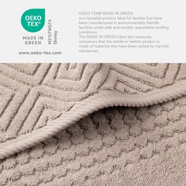 Texere 100% Organic Cotton Diamond Jacquard 700 GSM Luxury Bath Towel Sets - Ultra Soft and Absorbent Hotel and Spa Quality (Diamond, Oxford Tan, 4 Bath Towels)