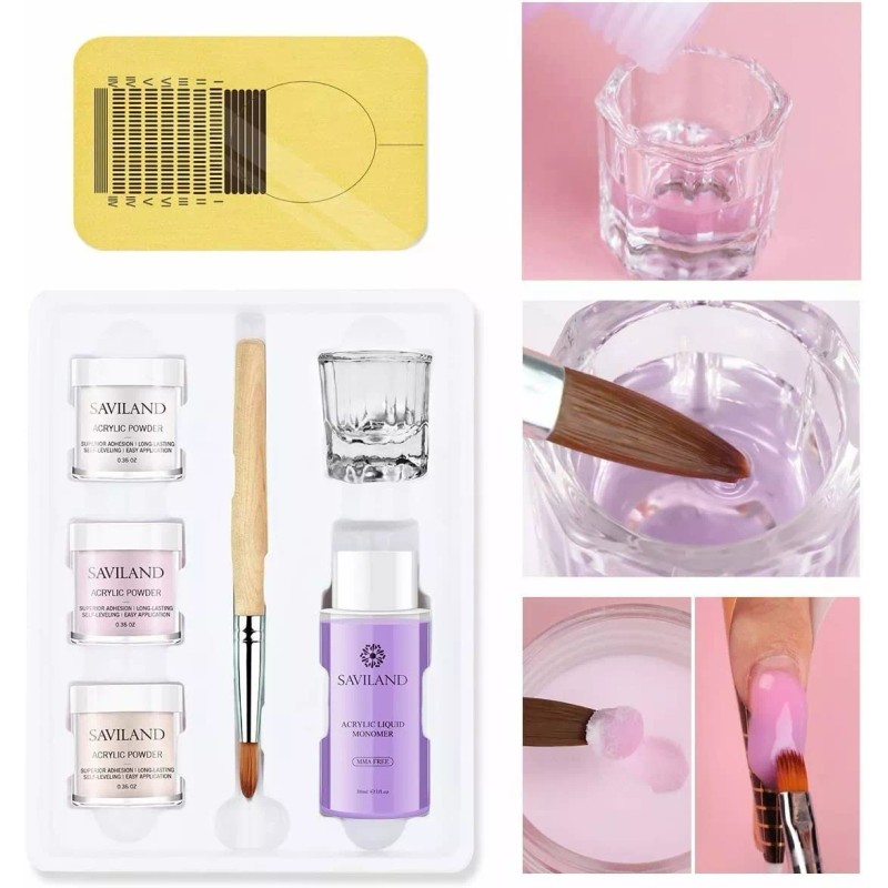 Saviland Kit De Uñas Acrilicas Completo, Extensión De Uñas
