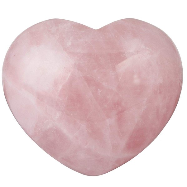 Loveliome Natural Rose Quartz Heart Love Palm Pocket Stone Healing Chakra Worry Stone(1.8 Inch)