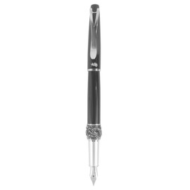 Sipliv Classic hobaringudoragon Fountain Pen, Elegant Silver Clip On , black