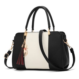 FANDARE Elegant Handbags with Pendant Women Purse Shoulder Top Handle Bags Waterproof for Commute Shopping Travel Office Crossbody Bag Black