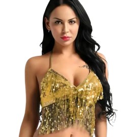 Brasier Bellydance Top De Lentejuelas Danza Árabe Adulto