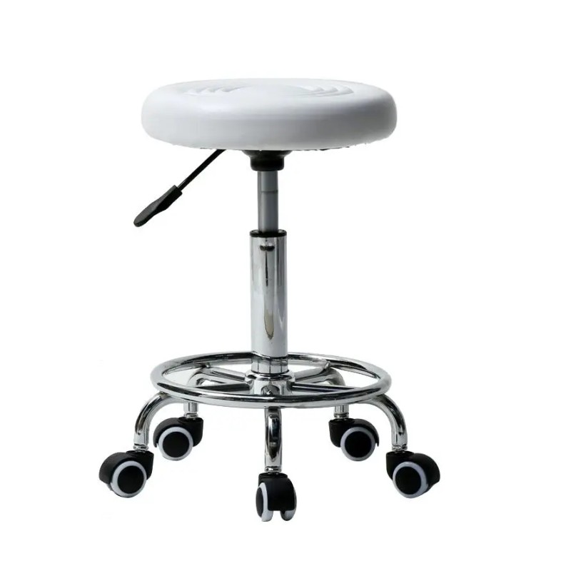 Height Adjustable Swivel Bar Stool PU Leather Seat Chrome Base