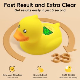 b&h Rechargeable Baby Bath Thermometer, Digital Floating Shower Thermometer for Newborn Bathtub and Room, Upgraded Turn Off Function, Fast Temperature Reading, Safety Infant Bath Time Toy (Baby Duck)