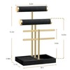 IZOGTQY jewelry holder organizer stand with Velvet Ring display for