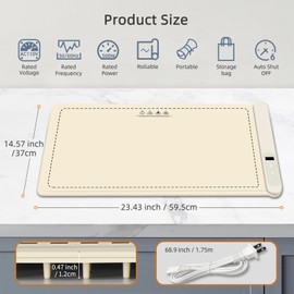 Montemono 500W Electric Food Warming Mat | 24x15 inch Soft Roll Up Silicon Warming Mat for Food 6 Level Adjustable Temperature Food Warming Trays for Buffet Auto-Off Warming Pads