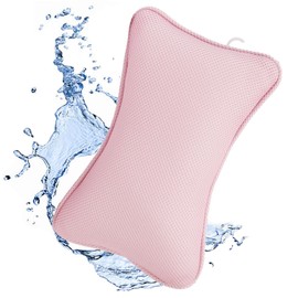 YOUNLEN Bath Pillow, Bath Pillow for Bathtub, Quick-Drying & Large Suction Cups for a Firm Hold, Ergonomic Spa Bath Pillow, Bath Pillow (Pink)