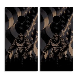 Tower Decals Bigfoot American Flag Cornhole Board Vinyl Wrap