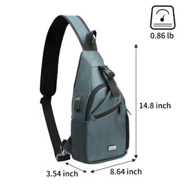 AMJ Sling Bag for Travel and Hiking - Multipurpose Crossbody Shoulder Backpack, Outdoor Chest Bag Daypack, Dark Green