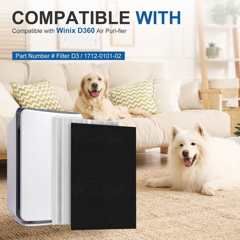ADDUBEAU D360 Replacement Filter D3 Compatible with Winix D360 Air