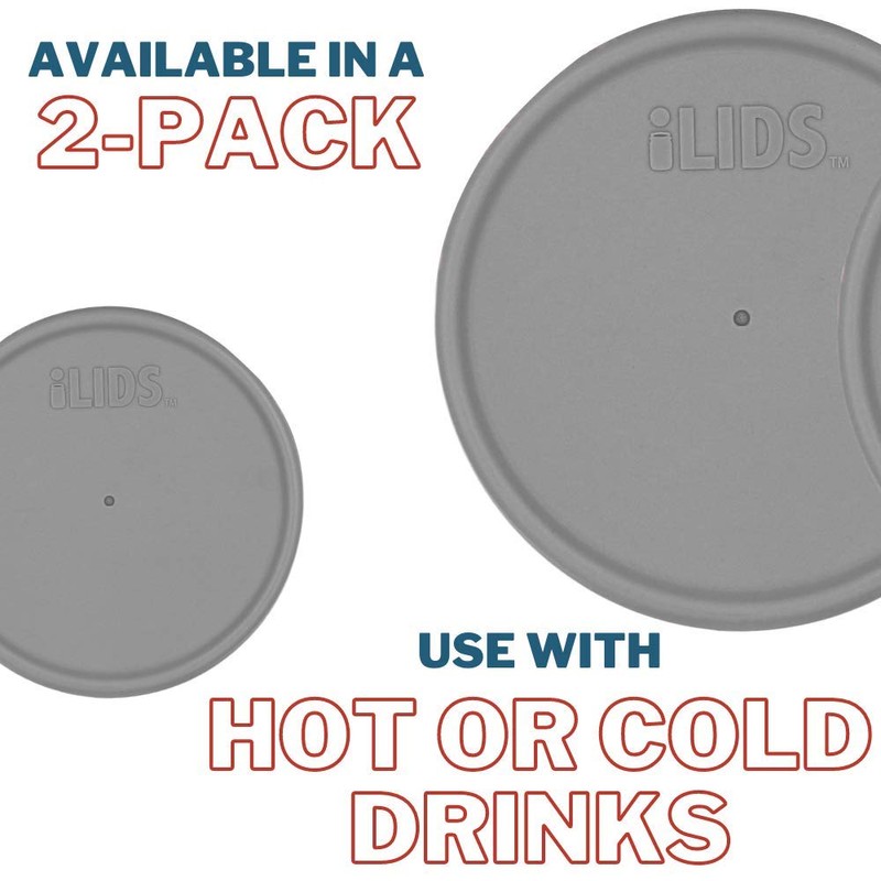 iLIDS PL1024 SL-W-GRY2 Mason Jar Lid, 2 Pack, Grey