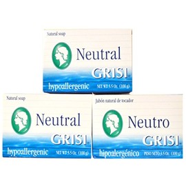 Grisi HypoAllergenic Clean Neutral Soap Bar, No Chemical, Color, Aroma, 3 Count, 10.5 Ounce