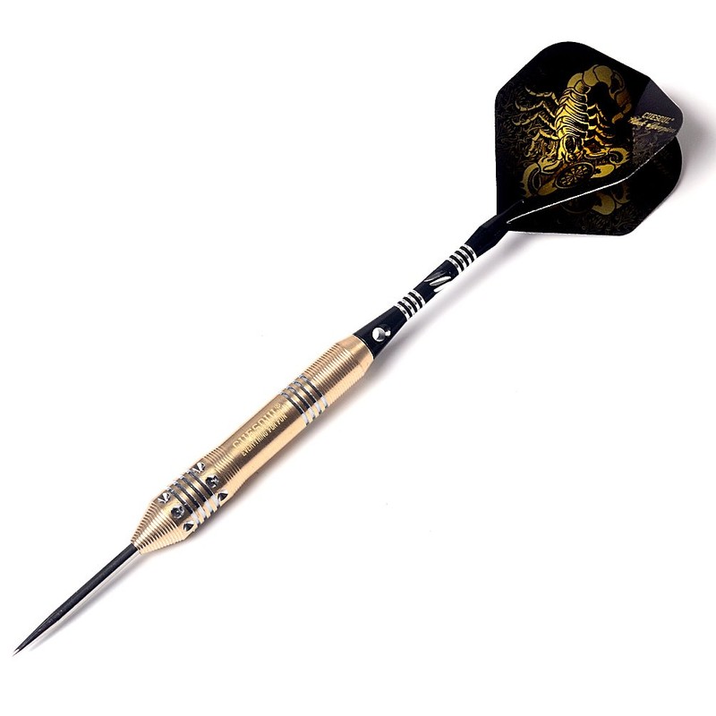 CUESOUL 22 grams Black Scorpion Steel Tip Darts Set with