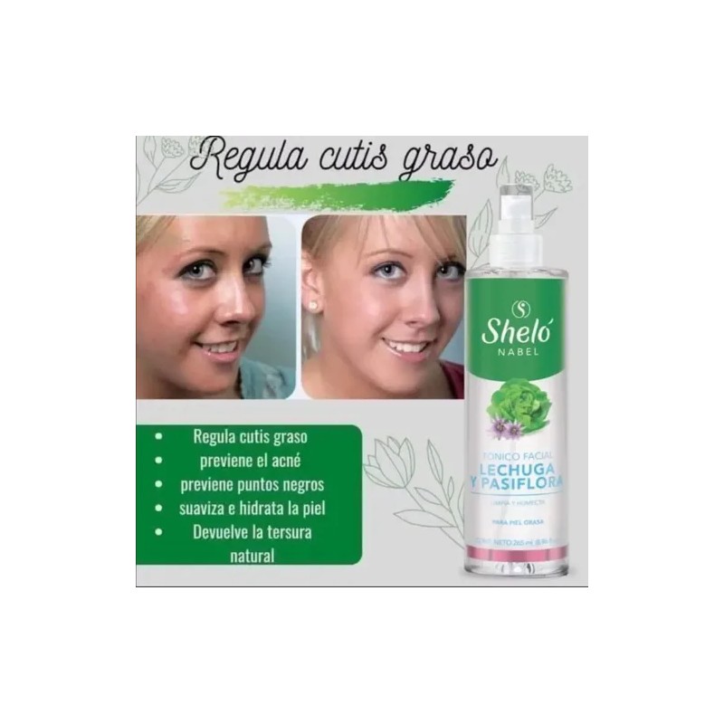 Sheló Nabel Tónico Facial De Lechuga Y Pasiflora 265 Ml