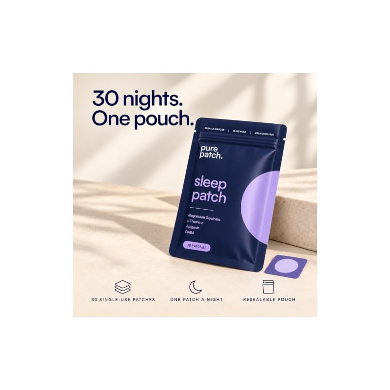 Parches para dormir para adultos, sin melatonina, magnesio, 30 parches